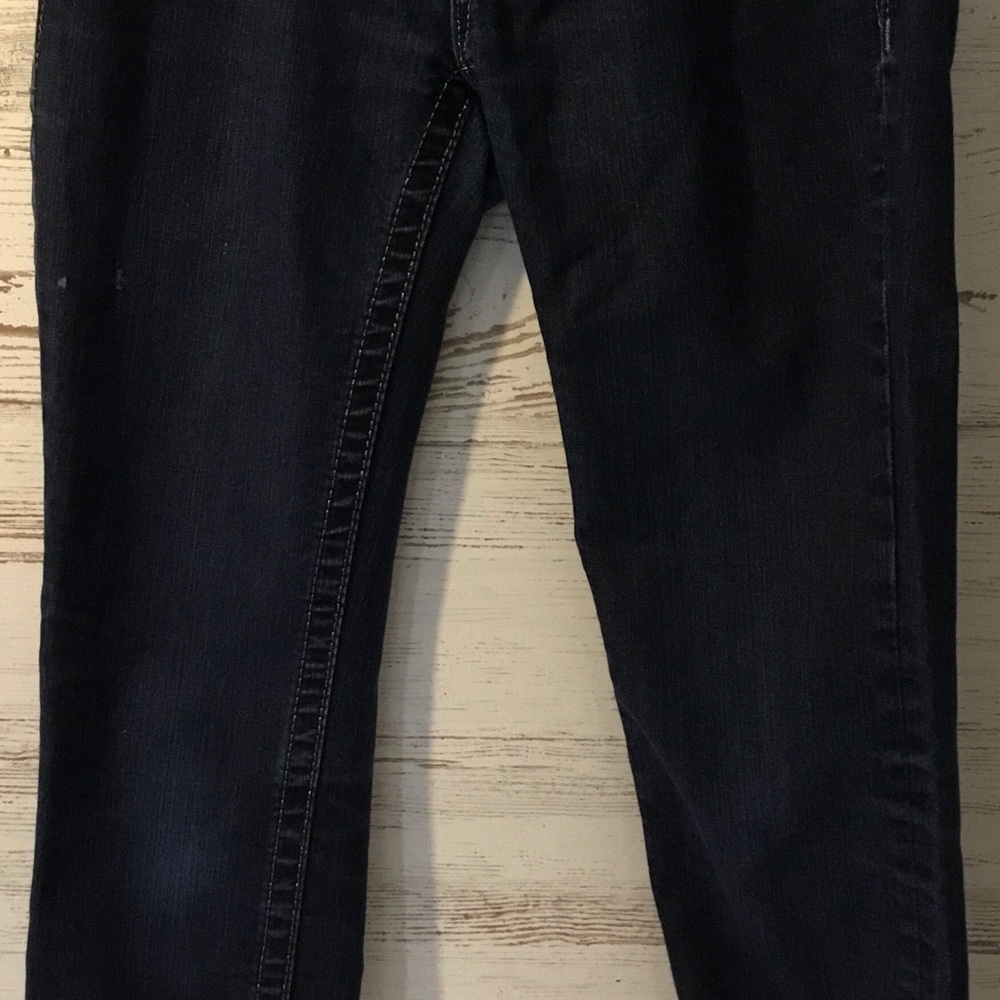 Miss Me Dark Blue Skinny Capris with Silver Embellished Pocket - Picture 2 of 11